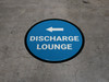 Discharge Lounge Left with Arrow Circular - Floor Sign