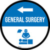 General Surgery Left Arrow with Icon Circular - Floor Sign General Surgery Left Arrow with Icon Circular - Floor Sign