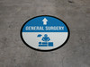 General Surgery Straight Ahead Arrow with Icon Circular - Floor Sign General Surgery Straight Ahead Arrow with Icon Circular - Floor Sign