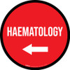 Haematology Arrow Left Circular - Floor Sign