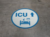 ICU Straight Ahead Arrow with Icon Circular - Floor Sign