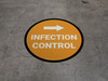 Infection Control Right with Arrow Circular - Floor Sign