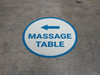 Massage Table Arrow Left Circular - Floor Sign