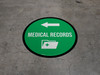 Medical Records Left Arrow with Icon Circular - Floor Sign