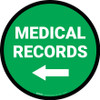 Medical Records Left with Arrow Circular - Floor Sign