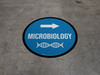 Microbiology Arrow Right Circular - Floor Sign