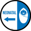 Neonatal Arrow Left Circular - Floor Sign