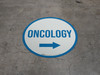 Oncology Arrow Right Circular - Floor Sign