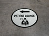 Patient Lounge Left Arrow with Icon Circular - Floor Sign