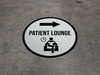 Patient Lounge Right Arrow with Icon Circular - Floor Sign