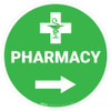 Pharmacy Arrow Right Circular - Floor Sign