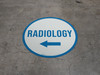 Radiology Arrow Left Circular - Floor Sign