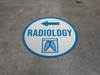 Radiology Left Arrow with Icon Circular - Floor Sign Radiology Left Arrow with Icon Circular - Floor Sign