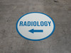 Radiology Left with Arrow Circular - Floor Sign