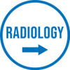 Radiology Right with Arrow Circular - Floor Sign