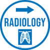 Radiology with Icon Arrow Left Circular - Floor Sign Radiology with Icon Arrow Left Circular - Floor Sign