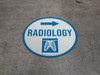 Radiology with Icon Arrow Left Circular - Floor Sign Radiology with Icon Arrow Left Circular - Floor Sign