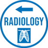 Radiology With Icon Arrow Straight Circular - Floor Sign