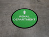 Renal Department Arrow Straight Circular - Floor Sign