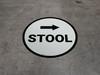 Stool Arrow Right Circular - Floor Sign