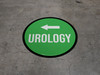 Urology Arrow Left Circular - Floor Sign