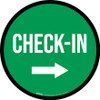 Check-In Right with Arrow Circular - Floor Sign
