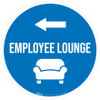 Employee Lounge Left Arrow with Icon Circular - Floor Sign