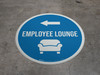 Employee Lounge Left Arrow with Icon Circular - Floor Sign