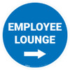 Employee Lounge Right with Arrow Circular - Floor Sign Employee Lounge Right with Arrow Circular - Floor Sign