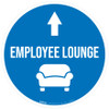 Employee Lounge Straight Ahead Arrow with Icon Circular - Floor Sign