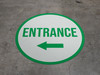 Entrance Left with Arrow Circular - Floor Sign