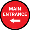 Main Entrance Left with Arrow Circular - Floor Sign Main Entrance Left with Arrow Circular - Floor Sign