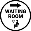 Waiting Room Right Arrow with Icon Circular - Floor Sign
