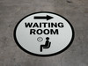 Waiting Room Right Arrow with Icon Circular - Floor Sign