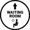 Waiting Room Straight Ahead Arrow with Icon Circular - Floor Sign