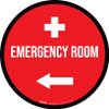 Emergency Room Left Arrow with Icon Circular