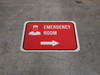 Emergency Room Right Arrow with Dr Icon Rectangular - Floor Sign Emergency Room Right Arrow with Dr Icon Rectangular - Floor Sign