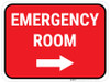 Emergency Room Right with Arrow Rectangular - Floor Sign Emergency Room Right with Arrow Rectangular - Floor Sign