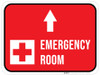 Emergency Room Ahead with Icon Rectangular - Floor Sign Emergency Room Ahead with Icon Rectangular - Floor Sign