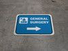 General Surgery Right Arrow with Icon Rectangular - Floor Sign
