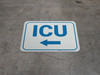 ICU Left with Arrow Rectangular - Floor Sign