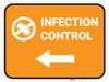 Infection Control Left Arrow with Icon Rectangular - Floor Sign