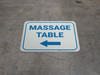 Massage Table Arrow Left Rectangular - Floor Sign