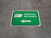 Medical Records Left Arrow with Icon Rectangular - Floor Sign Medical Records Left Arrow with Icon Rectangular - Floor Sign