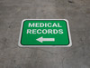 Medical Records Left with Arrow Rectangular - Floor Sign