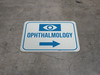 Ophthalmology Arrow Right Rectangular - Floor Sign