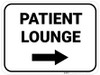 Patient Lounge Right with Arrow Rectangular - Floor Sign