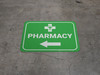 Pharmacy Arrow Left Rectangular - Floor Sign