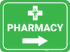 Pharmacy Arrow Right Rectangular - Floor Sign