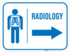 Radiology Right Arrow with Icon Rectangular - Floor Sign